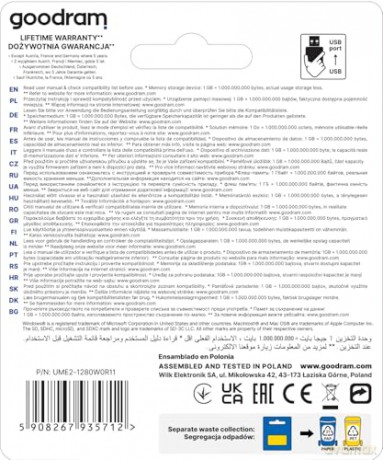Pendrive UME2 128GB USB 2.0 Biały