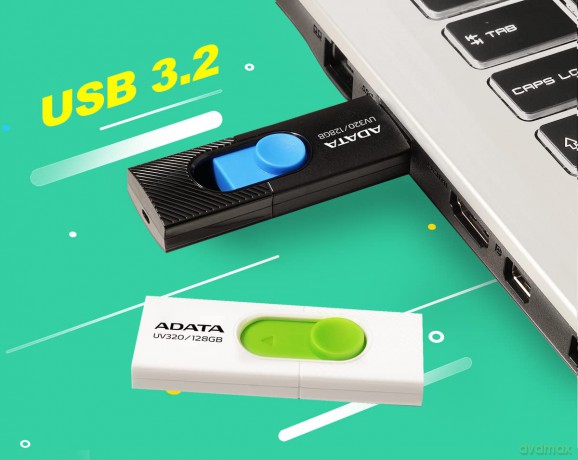 Pendrive UV320 64GB USB3.2 biało-zielony