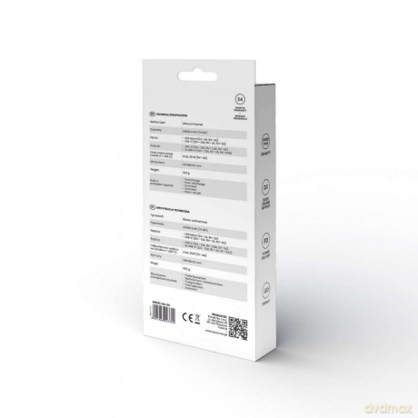 Power bank 20000 mAh, czarny, BA-05