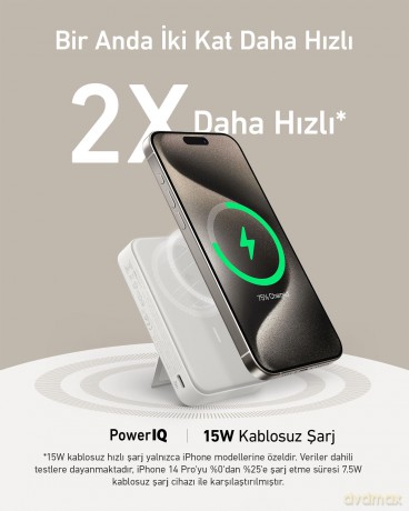 Powerbank 633 10000 mAh 15W 27W USB-C bialy