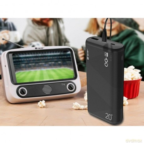 Powerbank Amos 20000mAh QC3.0-PD20W BK czarny