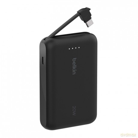 PowerBank BoostCharge 10k mAh 20w wbudowany kabel-C, port-C, czarny