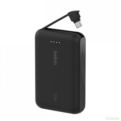 PowerBank BoostCharge 10k mAh 20w wbudowany kabel-C, port-C, czarny