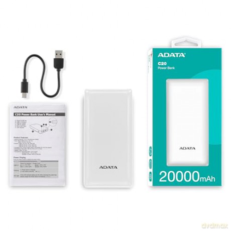 Powerbank C20 20000mAh USB-C biały