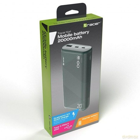 Powerbank Kori 20000mAh QC3.0-PD20W GR zielony