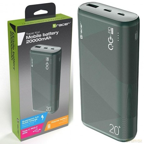 Powerbank Kori 20000mAh QC3.0-PD20W GR zielony