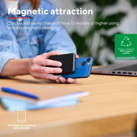Powerbank Magnetic Wireless 5000mAh czarny