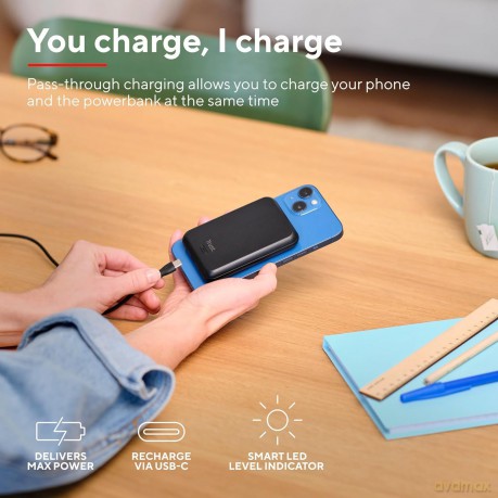 Powerbank Magnetic Wireless 5000mAh czarny