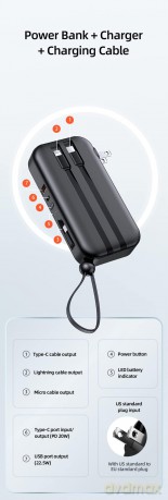 Powerbank PB63 3in1 10000mAh 20W