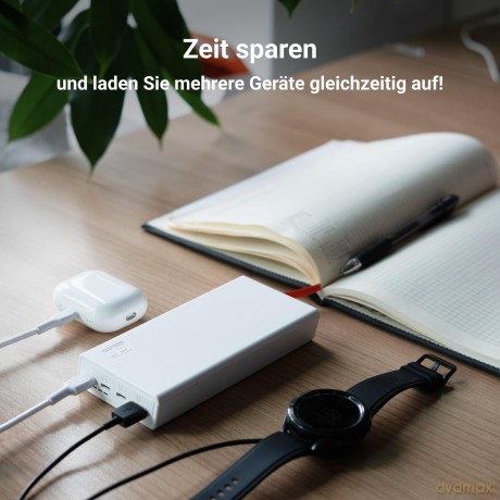 Powerbank PowerPlay 20S Biały 20000mAh 22,5W 3x USB-C 1x USB-A