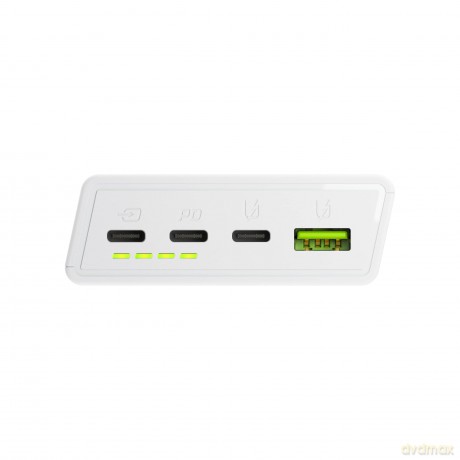 Powerbank PowerPlay 20S Biały 20000mAh 22,5W 3x USB-C 1x USB-A