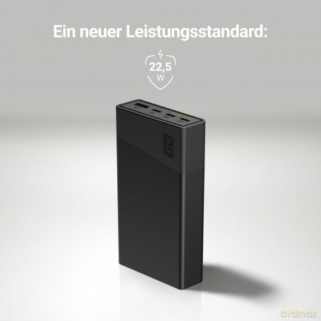 Powerbank PowerPlay 20S Czarny 20000mAh 22,5W 3x USB-C 1x USB-A