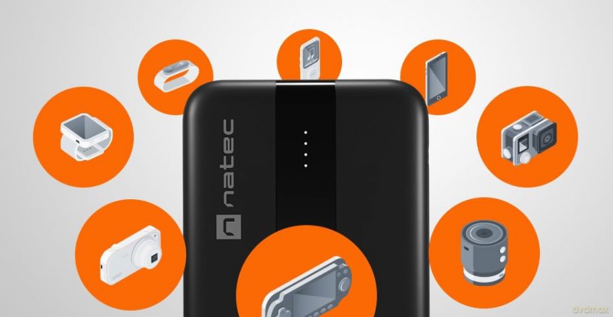 Powerbank Trevi Slim 10000mAh 2x USB-A + USB-C Czarny