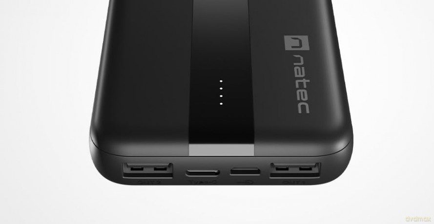 Powerbank Trevi Slim 10000mAh 2x USB-A + USB-C Czarny