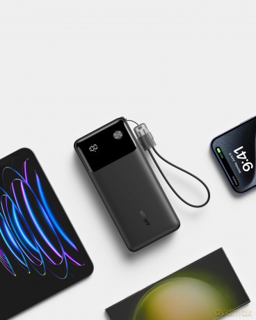 PowerBank z kablem USB-C 20000 mAh Power Delivery 30W Czarny