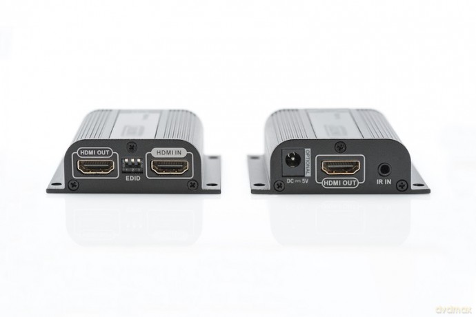 Przedłużacz/Extender HDMI do 50m po skrętce Cat.6/7 UTP, 1080p 60Hz FHD, HDCP 1.2, IR, audio (zestaw)