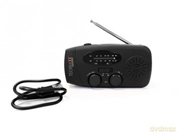 Radio słoneczne AM/FM z ręczną korbką i latarką LED