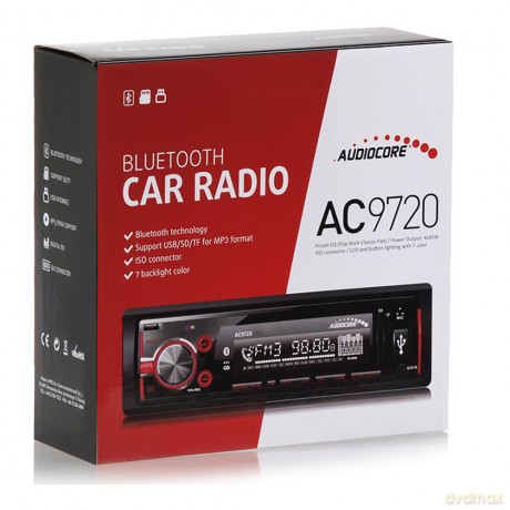 Radioodtwarzacz AC9720 B MP3/WMA/USB/RDS/SD ISO Bluetooth Multicolor