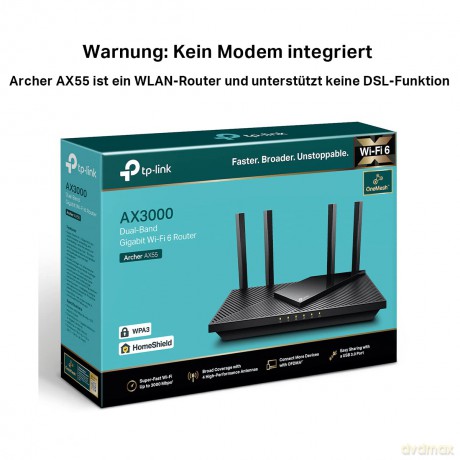 Router Archer AX55 AX3000 4LAN 1WAN 1USB