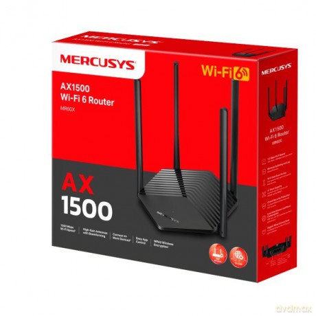 Router Mercusys MR60X WiFi 6 AX1500 2LAN 1WAN