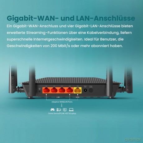 Router X2000R WiFi 6 AX1500 Dual Band 5xRJ45