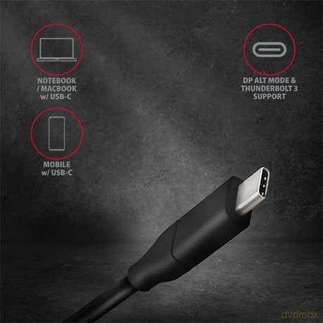 RVC-DPC Konwerter/kabel USB-C -> DisplayPort 1,8m, 4K/60HZ