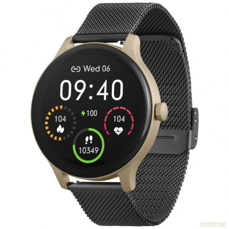 Smartwatch Classy złoto-czarny stalowy