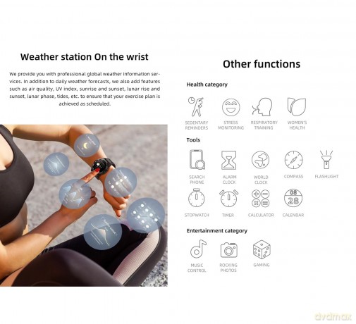 Smartwatch GS Active 1.3 cala 400 mAh czarny