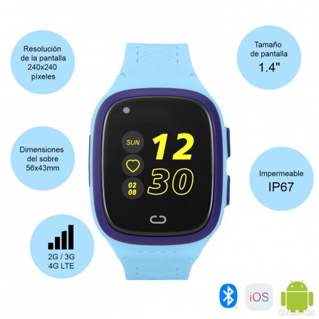 Smartwatch Kids Rock 4G RT Niebieski