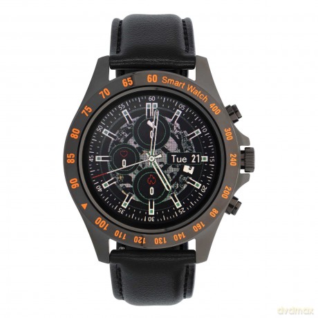 Smartwatch Men Style skórzany Czarny
