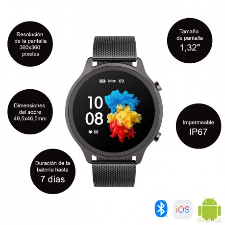 Smartwatch Veronica Czarny stalowy