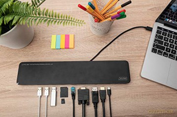 Stacja dokująca 14" USB Typ C 14 portów Funkcja Triple Monitor 4K 30Hz PD 3.0 (do 100W) Czarna