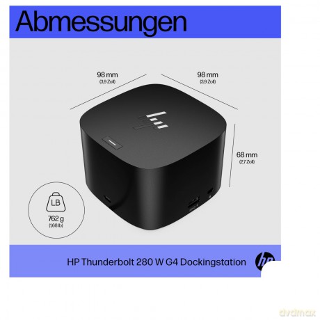 Stacja dokująca HP Thunderbolt 280 W G4 z przewodem combo 4J0G4AA