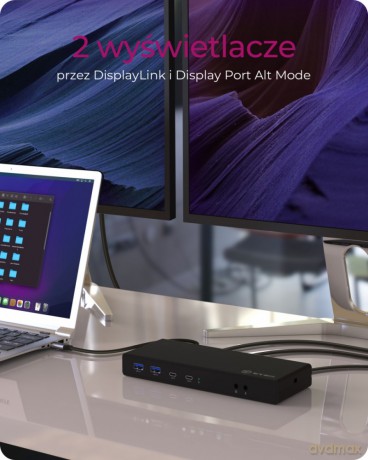Stacja dokująca IB-DK2245AC 13w1, 2xDP,2xHDI,USB, LAN, USB-C, PD do 60W