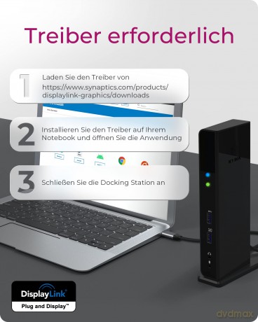 Stacja dokująca IB-DK2251AC do Notebooka DisplayLink, 2 x HDMI
