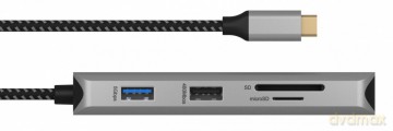 Stacja dokująca IB-DK4012-CPD 9w1, 2x HDMI, 4K60Hz, 3xUSB, 100W PD,LAN, Czytnik kart