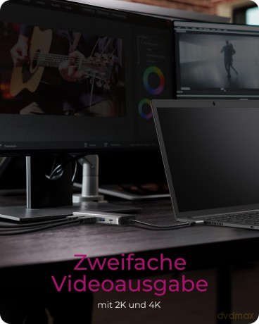 Stacja dokująca IB-DK4012-CPD 9w1, 2x HDMI, 4K60Hz, 3xUSB, 100W PD,LAN, Czytnik kart
