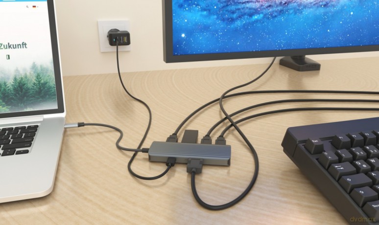 Stacja dokująca IB-DK4022a-CPD 6w1, HDMI,USB,PD