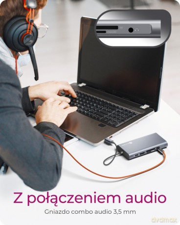 Stacja dokująca IB-DK4040-CPD TYPE-C z dwoma interfejsami wideo