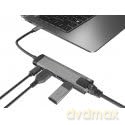 Stacja dokująca Multi Port Fowler Go USB-C - Hub 2x USB 3.0, HDMI 4K, USB-C PD, RJ45
