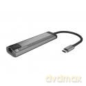 Stacja dokująca Multi Port Fowler Go USB-C - Hub 2x USB 3.0, HDMI 4K, USB-C PD, RJ45