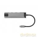 Stacja dokująca Multi Port Fowler Go USB-C - Hub 2x USB 3.0, HDMI 4K, USB-C PD, RJ45