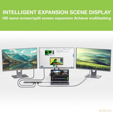Stacja dokująca notebook USB-C na HDMI/DP/VGA/USB-A/RJ45/SD/USB-C PD