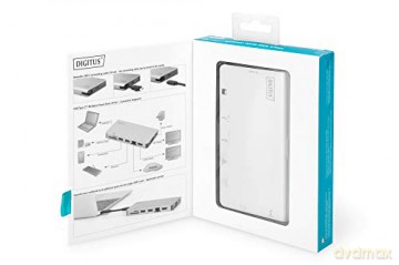 Stacja dokująca podróżna USB Typ C, 8 portów 4K, HDMI, VGA, USB3.0, RJ45, microSD, SD/MMC, srebrna