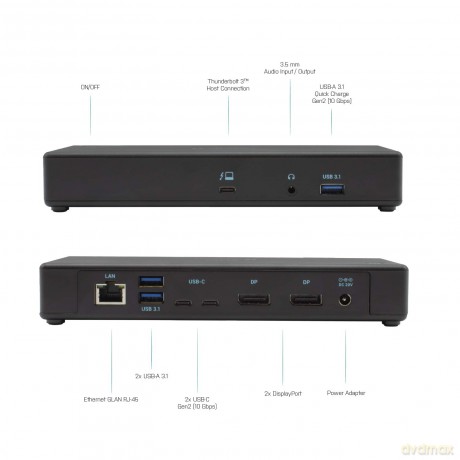 Stacja dokująca TB3/USB-C Dual DP 4K Dock PD 85W