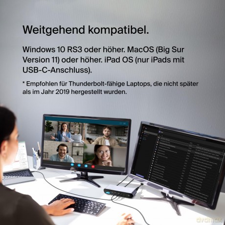 Stacja dokująca Thunderbolt 4 8K USB/C USB/A HDMI SD GbE Mac/PC Stacja dokujaca