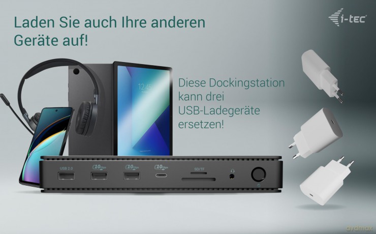 Stacja dokująca Thunderbolt4 2x Display Docking Station Gen3 7x USB, 2.5 GLAN PowerDelivery 92 W kabel TB4 1m