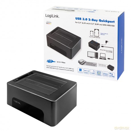 Stacja dokująca USB 3.0 dla 2 x 2.5/3.5 cala SATA HDD/SDD