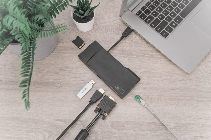 Stacja dokująca USB 3.0 Typ A, 7-portów, 4K 30Hz, HDMI, VGA, 2x USB 3.0, SD microSD, RJ45