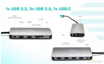 Stacja dokująca USB 3.0/USB-C/Thunderbolt 3x Display Metal Nano Dock LAN +Power Delivery 100W